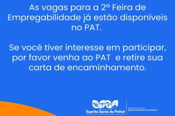  2ª FEIRA DA EMPREGABILIDADE PARA AMPLIAR ACESSO AO MERCADO DE TRABALHO