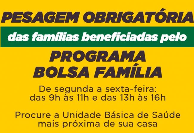 Pesagem Obrigatória Bolsa Família