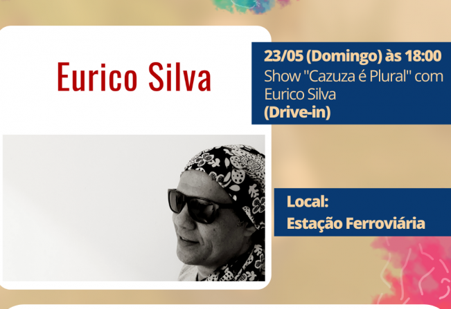 Neste Domingo dia 23/05 à partir das 18 horas, em frente a Estação Ferroviária, acontecerá o Drive-in com o show de 