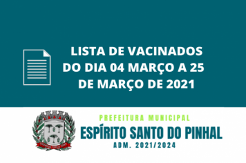 LISTA DOS VACINADOS
