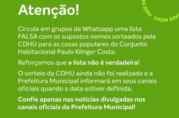 LISTA FAKE DE SORTEADOS PARA AS CASAS POPULARES