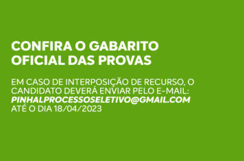 Confira o gabarito das provas do Processo Seletivo 01/2022