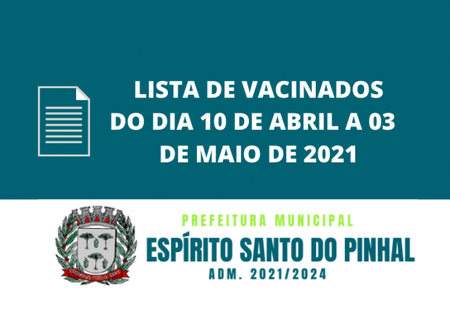 LISTA DOS VACINADOS