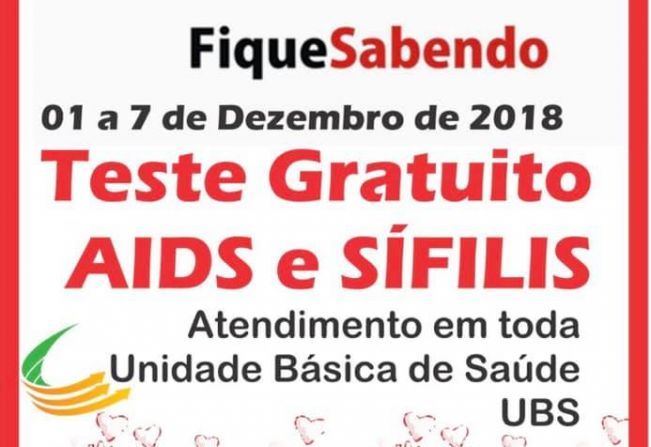 Teste gratuito de AIDS e SÍFILIS