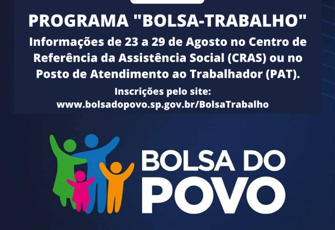 O Bolsa-Trabalho tem como objetivo proporcionar ocupação, qualificação profissional e renda aos cidadãos em situação de vulnerabilidade social.