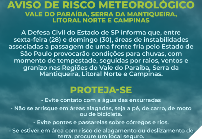 Aviso de risco metereológico 