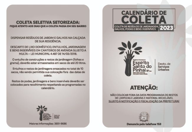 CALENDÁRIO DE LIMPEZA 2023