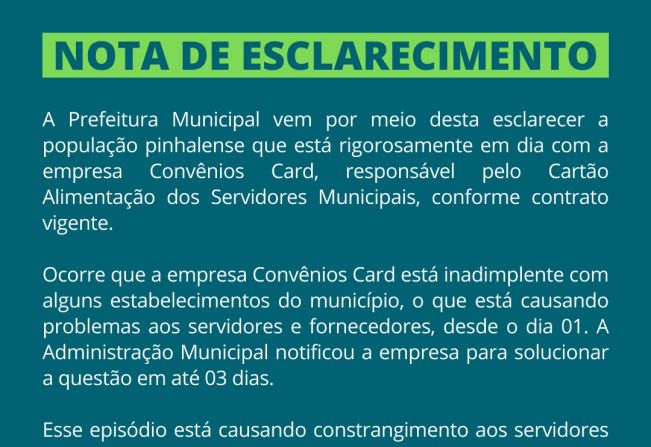 NOTA DE ESCLARECIMENTO